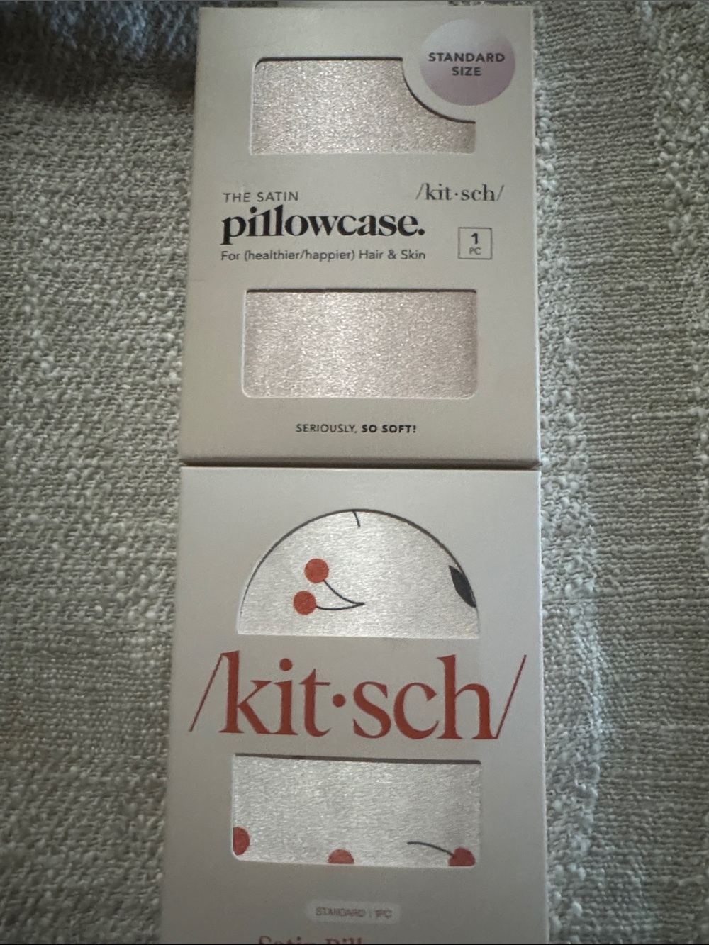 Kitsch Satin Pillowcase in Light Pink with Red Dot Accents